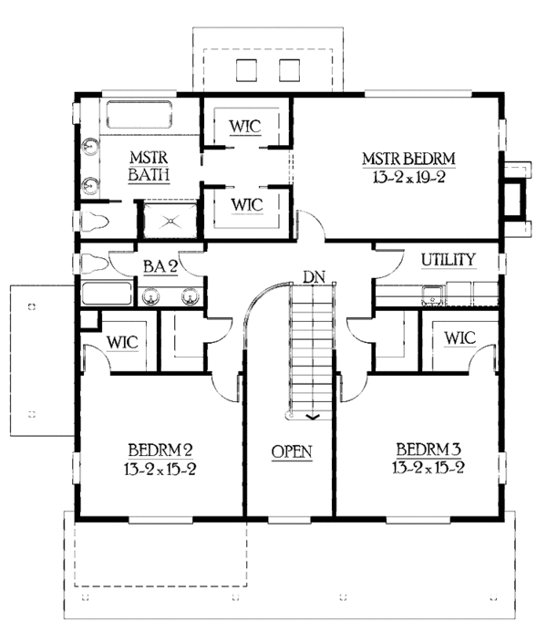 Architectural House Design - Craftsman Floor Plan - Upper Floor Plan #132-405
