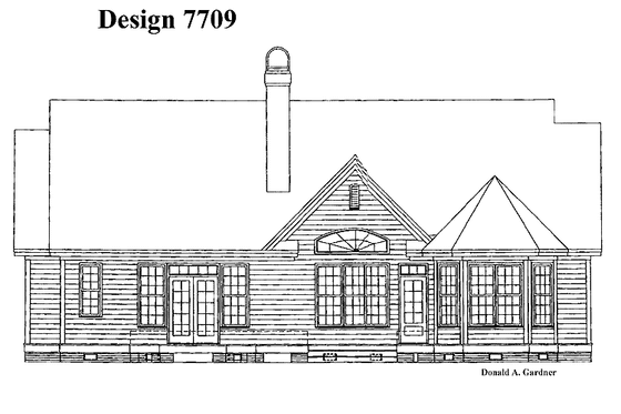 Exterior - Rear Elevation for Ranch House Plan #929-342 - 3 bed, 2 bath