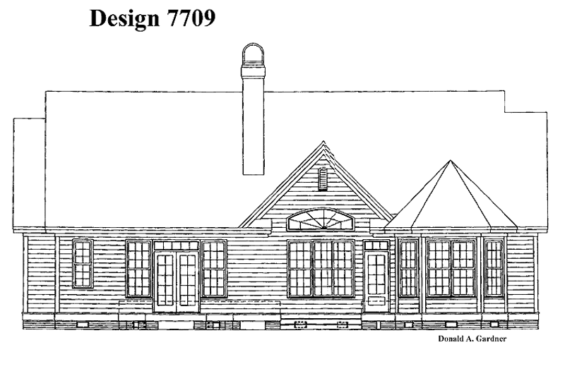 Home Plan - Exterior - Rear Elevation for Ranch House Plan #929-342 - 3 bed, 2 bath