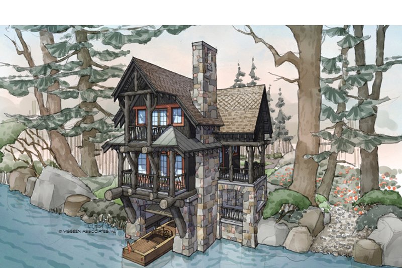 House Blueprint - Cabin Exterior - Front Elevation Plan #928-246