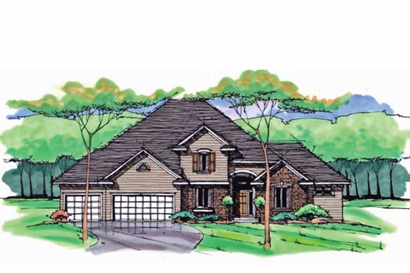 Home Plan - Exterior - Front Elevation 3 for Colonial House Plan #51-1039 - 4 bed, 2.5 bath