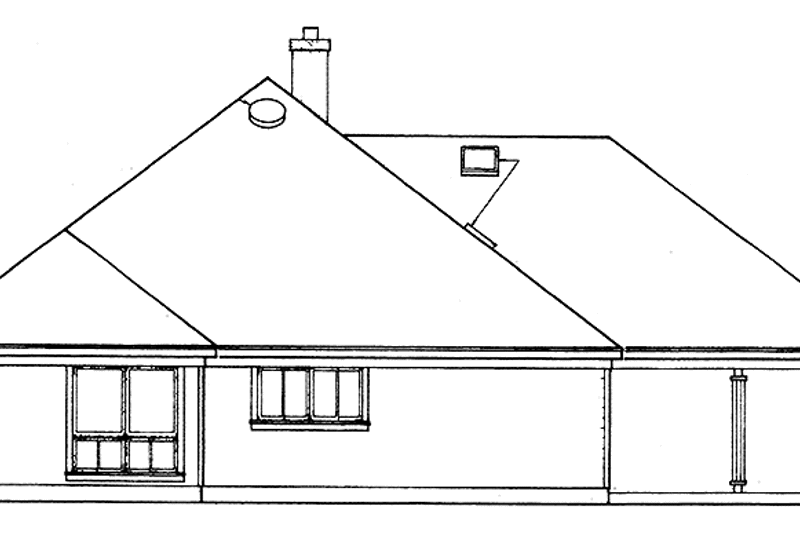 Home Plan - Exterior - Rear Elevation for Traditional House Plan #45-414 - 3 bed, 2 bath