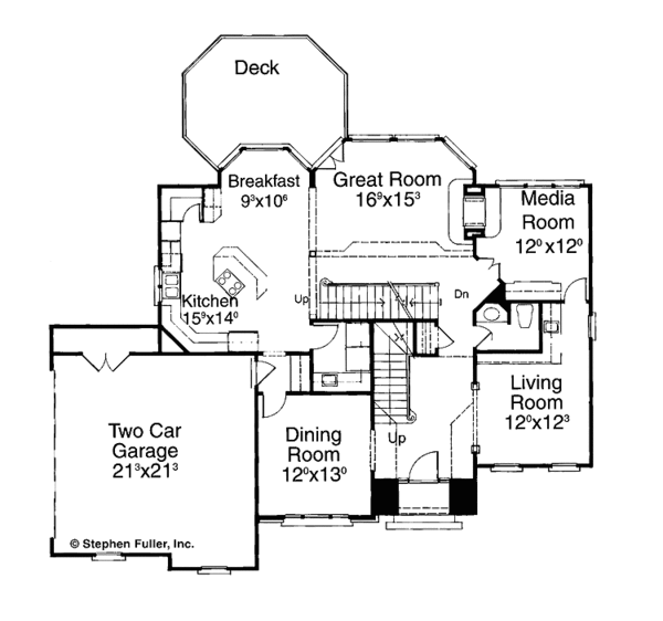 Home Plan - Adobe / Southwestern Floor Plan - Main Floor Plan #429-204