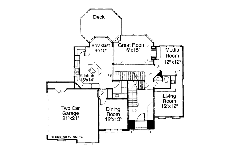 Home Plan - Floor Plan - Main Floor for Adobe / Southwestern House Plan #429-204 - 4 bed, 3.5 bath
