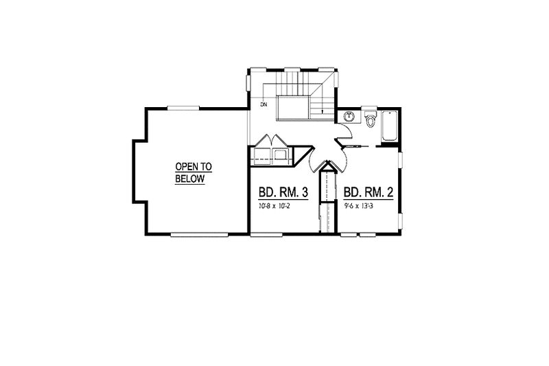 House Plan Design - Floor Plan - Upper Floor for Contemporary House Plan #569-9 - 3 bed, 2 bath