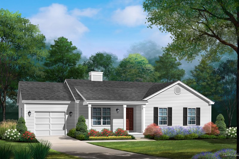 Home Plan - Traditional Exterior - Front Elevation Plan #22-619