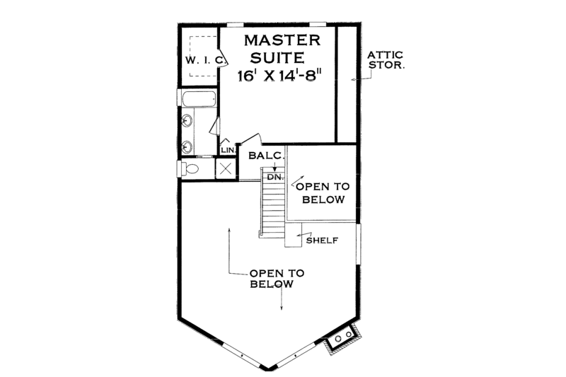 Architectural House Design - Floor Plan - Upper Floor for Cabin House Plan #3-272 - 4 bed, 2 bath