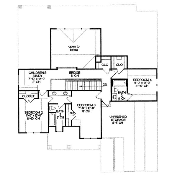 Traditional house plan, Craftsman details, floorplan