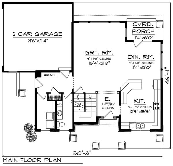 Home Plan - Craftsman Floor Plan - Main Floor Plan #70-1218