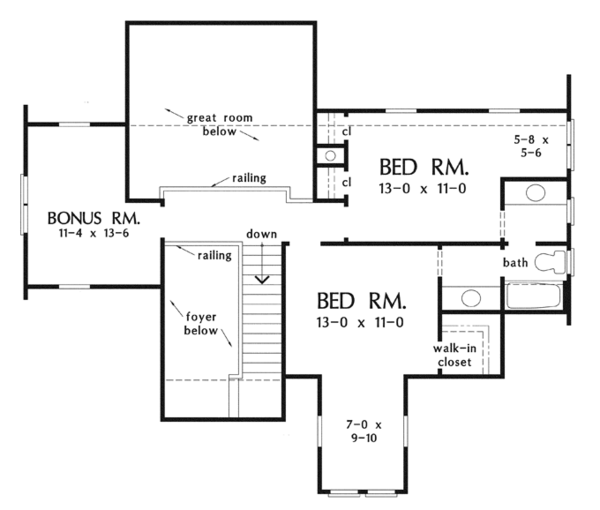 House Plan Design - Craftsman Floor Plan - Upper Floor Plan #929-917
