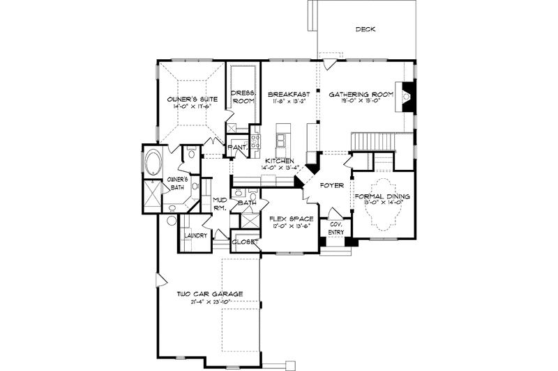 Home Plan - Floor Plan - Main Floor for Country House Plan #413-909 - 5 bed, 4 bath
