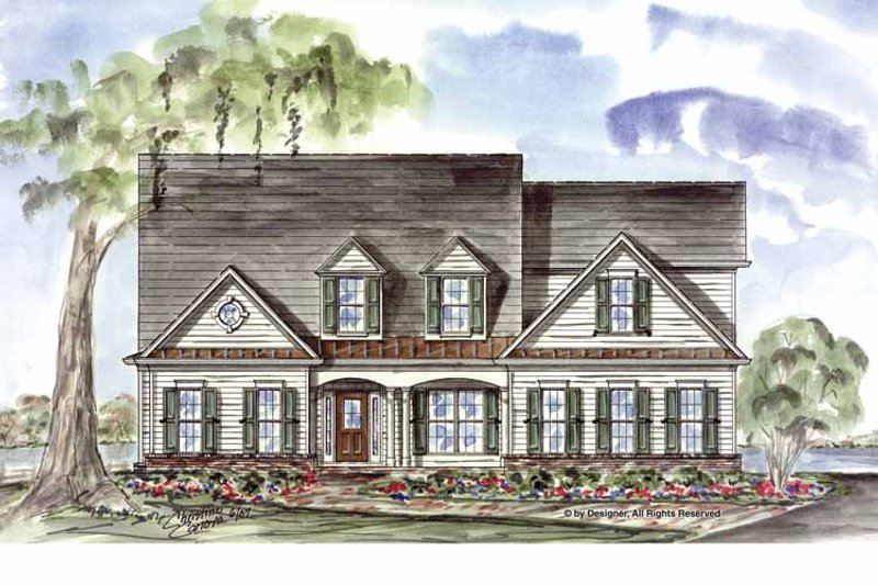 Dream House Plan - Exterior - Front Elevation 3 for Country House Plan #54-335 - 4 bed, 2.5 bath