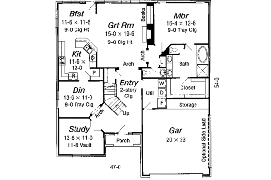 Floor Plan - Main Floor for European House Plan #329-259 - 4 bed, 2.5 bath