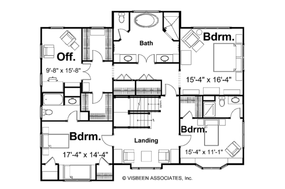 Floor Plan - Upper Floor for Craftsman House Plan #928-30 - 3 bed, 4 bath