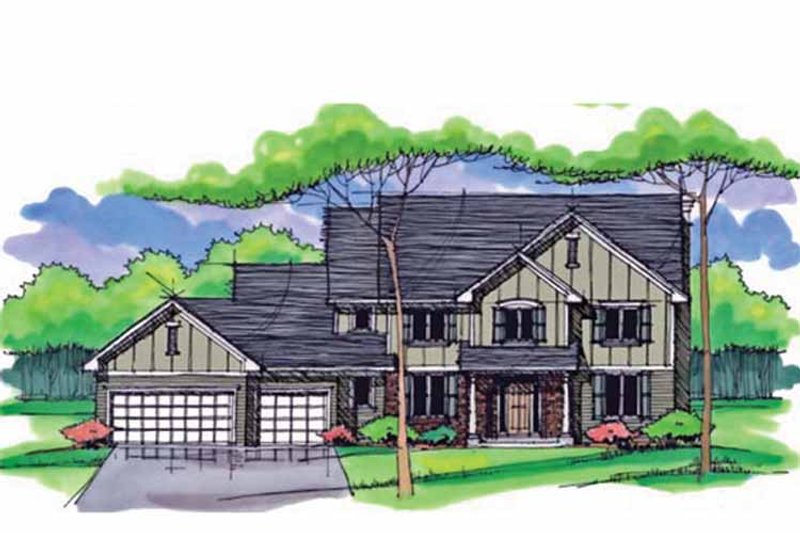 Home Plan - Exterior - Front Elevation 3 for Country House Plan #51-1013 - 4 bed, 3 bath