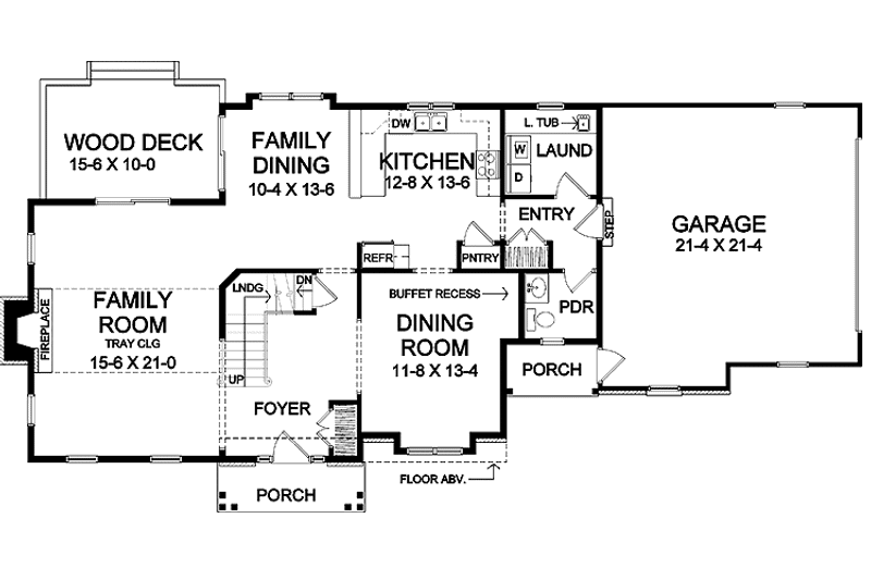 Dream House Plan - Floor Plan - Main Floor for Traditional House Plan #328-344 - 3 bed, 2.5 bath