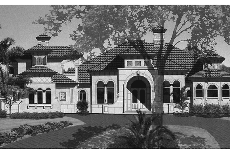 House Blueprint - Mediterranean Exterior - Front Elevation Plan #1017-13