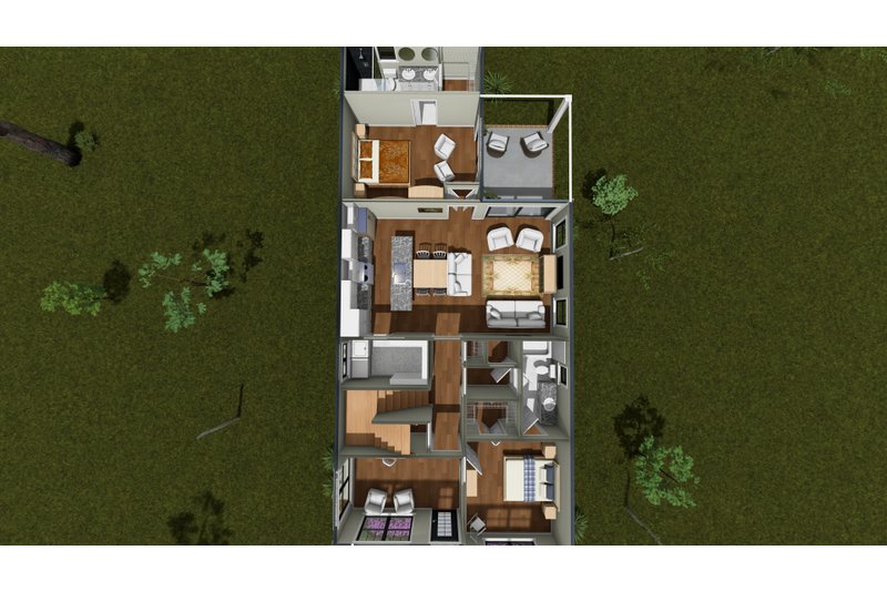 House Blueprint - Floor Plan - Main Floor 1 for Cottage House Plan #513-2498 - 5 bed, 3 bath