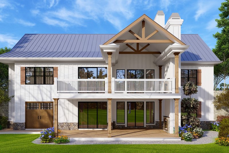 Dream House Plan - Exterior - Rear Elevation for Farmhouse House Plan #54-546 - 3 bed, 2.5 bath