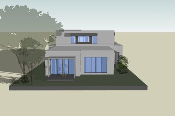 Exterior - Rear Elevation for Modern House Plan #496-25 - 4 bed, 2.5 bath