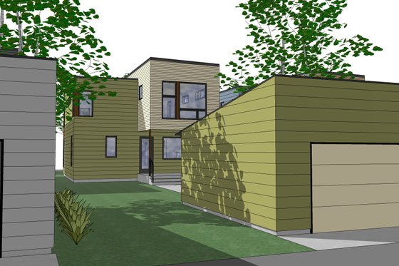 Exterior - Rear Elevation for Modern House Plan #909-2 - 3 bed, 2.5 bath