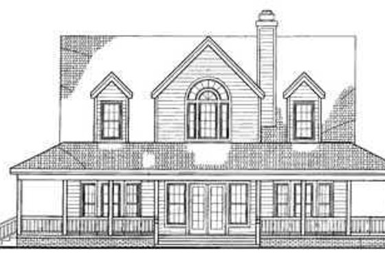 Exterior - Rear Elevation for Country House Plan #72-112 - 3 bed, 2.5 bath