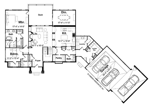 Dream House Plan - Floor Plan - Main Floor for Farmhouse House Plan #928-421 - 2 bed, 2.5 bath
