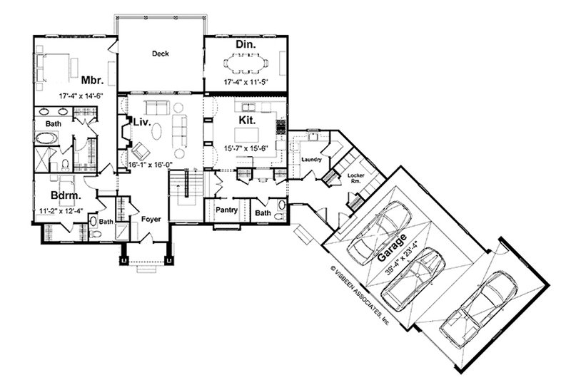 Dream House Plan - Floor Plan - Main Floor for Farmhouse House Plan #928-421 - 2 bed, 2.5 bath