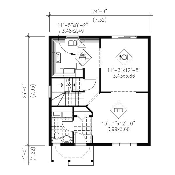 Victorian Floor Plan - Main Floor Plan #25-4048