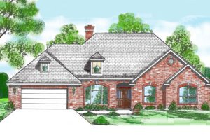 Southern Exterior - Front Elevation Plan #52-214