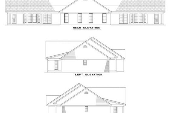 Exterior - Front Elevation 4 for Traditional House Plan #17-562 - 3 bed, 2 bath