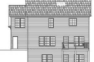 Exterior - Rear Elevation for European House Plan #119-279 - 3 bed, 2.5 bath