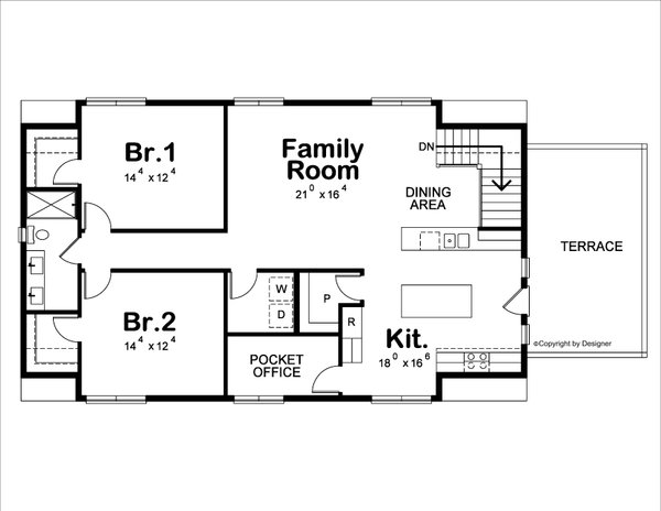 Farmhouse Floor Plan - Upper Floor Plan #20-2554