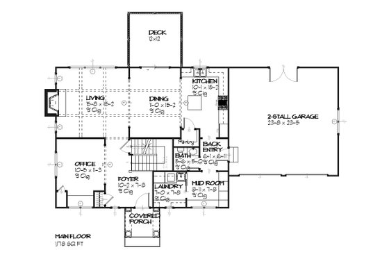 Floor Plan - Main Floor for Colonial House Plan #901-27 - 3 bed, 2.5 bath