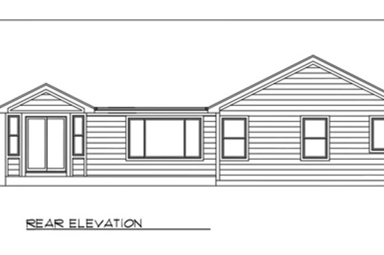 Exterior - Rear Elevation for Ranch House Plan #116-196 - 3 bed, 2.5 bath
