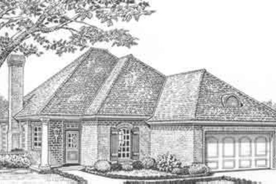 Exterior - Front Elevation for European House Plan #310-421 - 3 bed, 2 bath