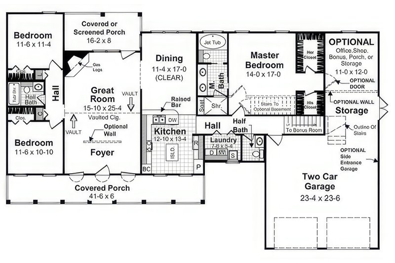 Dream House Plan - Floor Plan - Main Floor for Ranch House Plan #21-601 - 3 bed, 2.5 bath