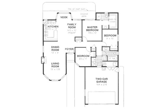 Floor Plan - Main Floor for Traditional House Plan #18-9151 - 3 bed, 2 bath