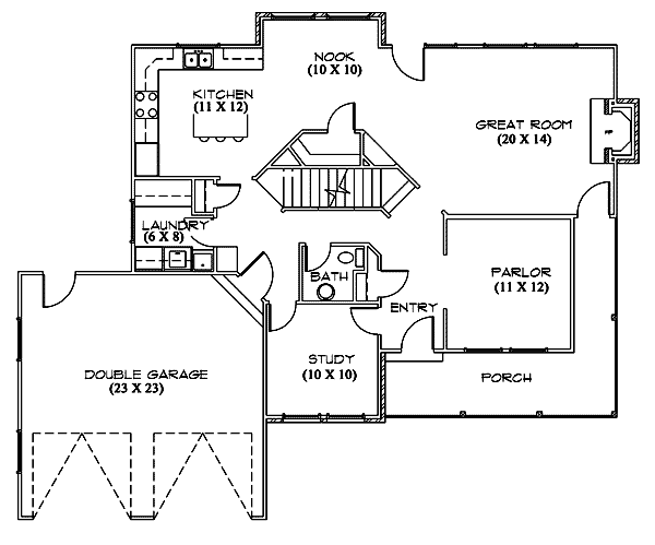Home Plan - Country Floor Plan - Main Floor Plan #5-180