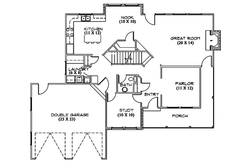 House Plan Design - Floor Plan - Main Floor for Country House Plan #5-180 - 4 bed, 2.5 bath