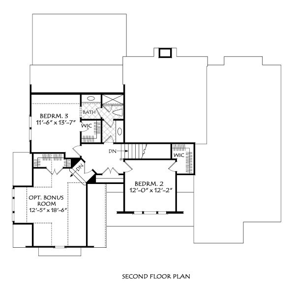 Farmhouse Floor Plan - Upper Floor Plan #927-1007