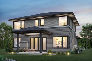 Exterior - Rear Elevation for Prairie House Plan #48-1060 - 4 bed, 2.5 bath