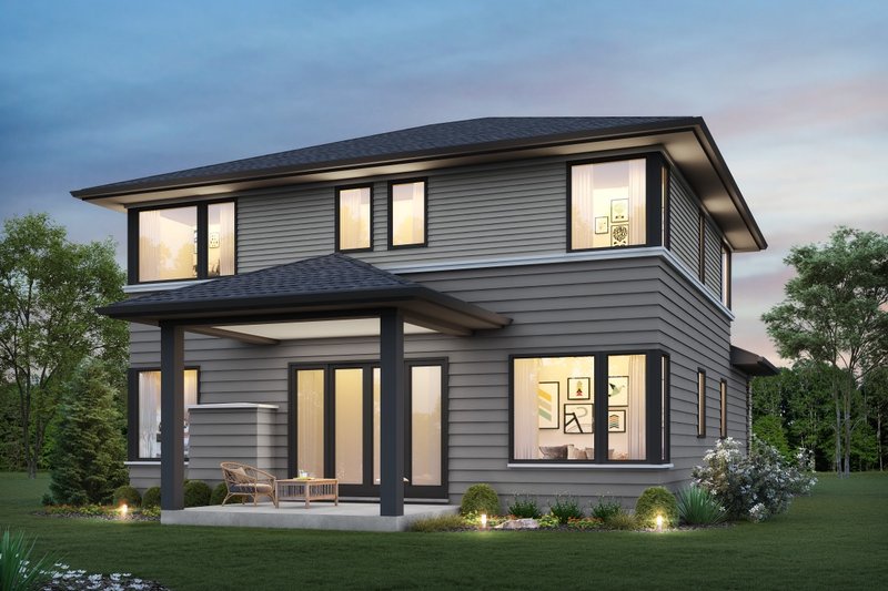 House Plan Design - Exterior - Rear Elevation for Prairie House Plan #48-1060 - 4 bed, 2.5 bath