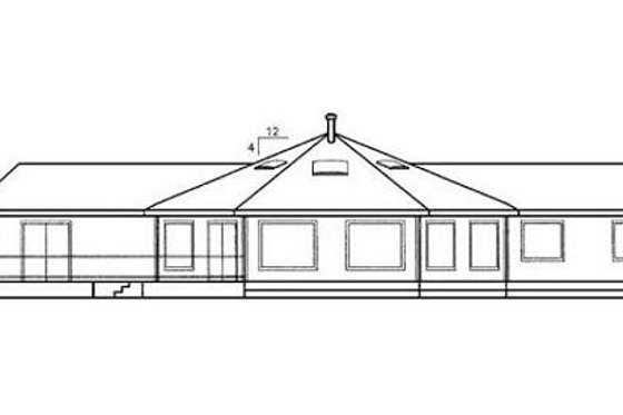 Exterior - Rear Elevation for Modern House Plan #60-390 - 2 bed, 2 bath