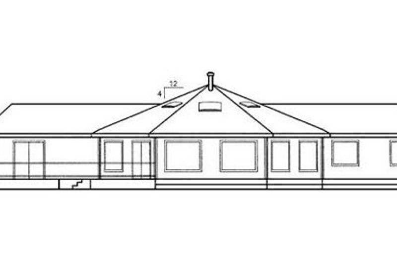Home Plan - Exterior - Rear Elevation for Modern House Plan #60-390 - 2 bed, 2 bath
