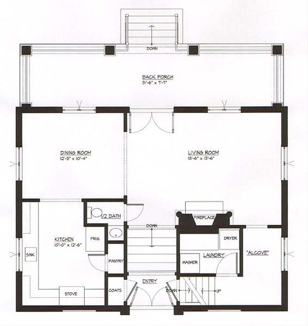 Colonial Floor Plan - Main Floor Plan #477-8