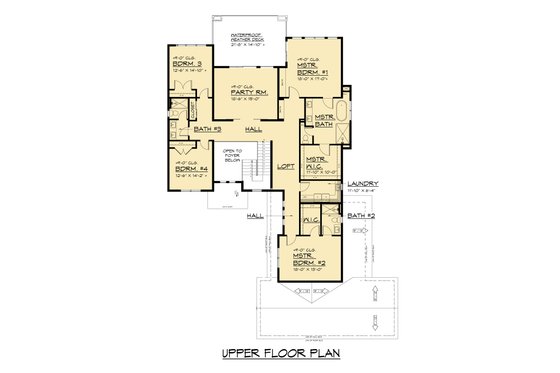 Floor Plan - Upper Floor for Farmhouse House Plan #1066-311 - 4 bed, 4 bath