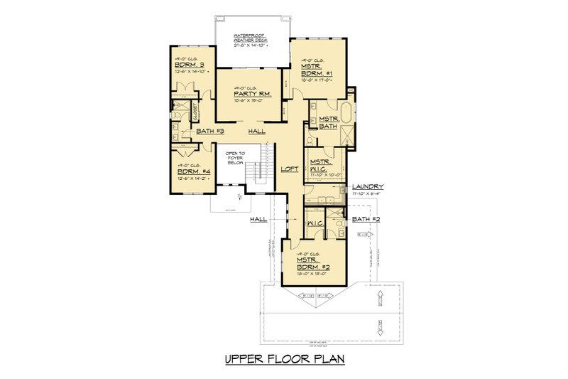 Home Plan - Floor Plan - Upper Floor for Farmhouse House Plan #1066-311 - 4 bed, 4 bath