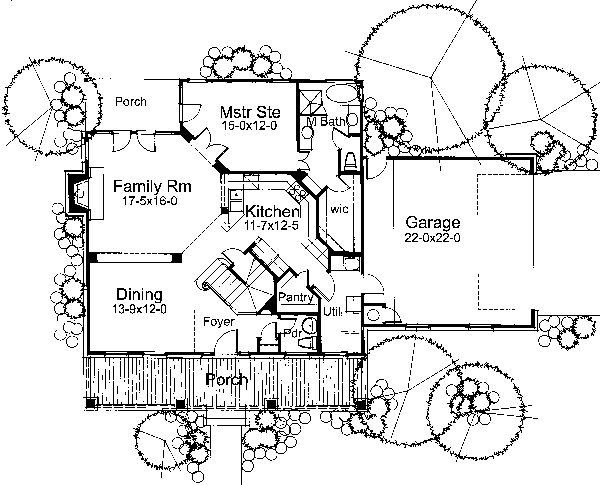 Craftsman Floor Plan - Main Floor Plan #120-156