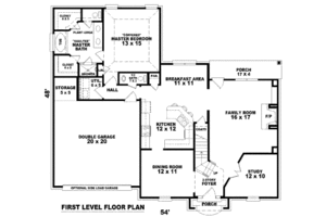 Floor Plan - Main Floor for European House Plan #81-13683 - 4 bed, 2.5 bath